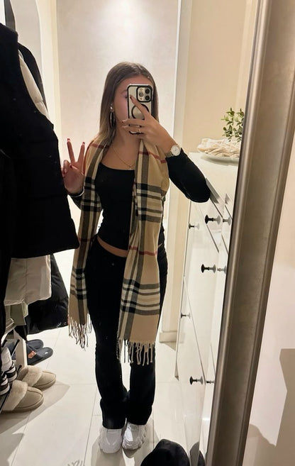 Chequered Cashmere Scarf