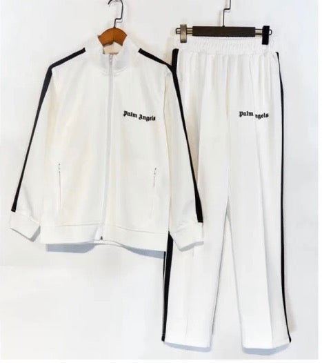Palm Angels Zip-Up Classic Track Jacket & Pants Set White