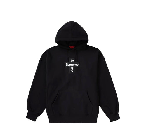Supreme Cross Box Logo Hooded Sweatshirt Black