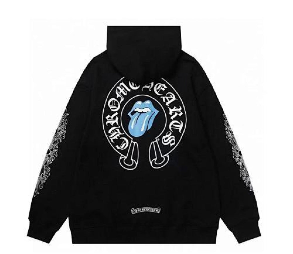Chrome Hearts x The Rolling Stones Horseshoe Zip Up Hoodie-