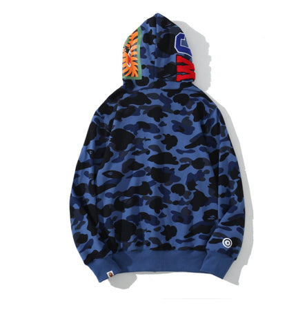 BAPE COLOR CAMO SHARK ZIP HOODIE NAVY