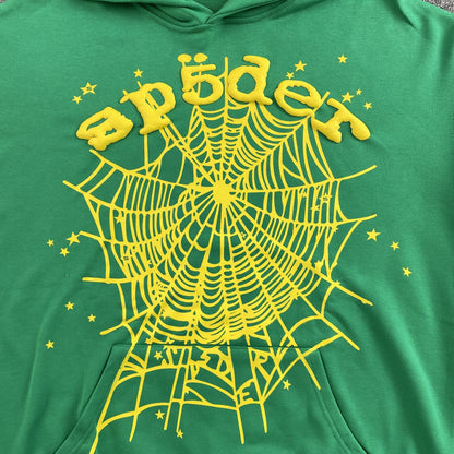 SP5DER STAR OG WEB V2 HOODIE SLIME GREEN