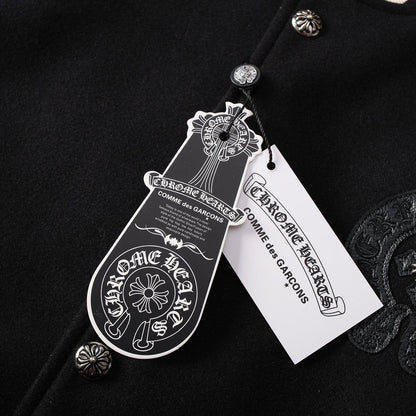 CHROME HEARTS HORSE SHOE LOGO VARSITY JACKET BLACK